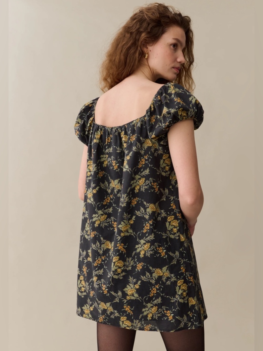 FEW MODA | SORELLA Nya Cotton Floral Puff Sleeve Midi Dress
